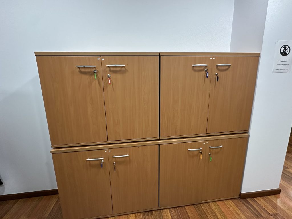 Taquillas con llave para guardar pertenencias en Coworking Calpe
